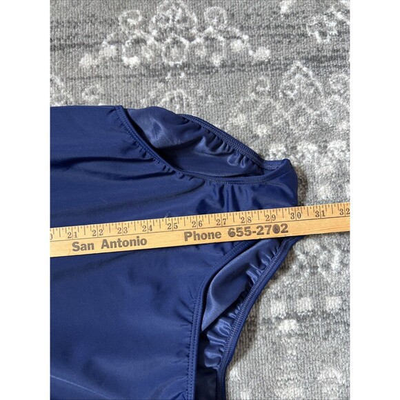 Lands End Tugless One Piece Swimsuit Size 16DD Navy Blue Built in Bra NWT - Picture 8 of 8